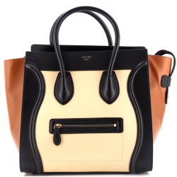 Tricolor Luggage Bag Leather Mini