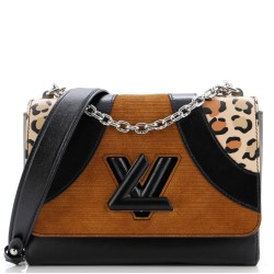 Twist Handbag Leopard Wild Printed Leather and Calfskin MM