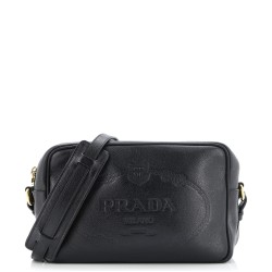 Logo Camera Bag Embossed Leather Small