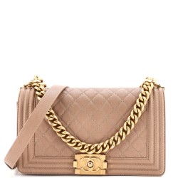 Boy Flap Bag Quilted Caviar Old Medium