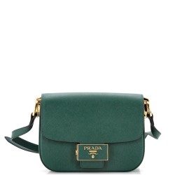 Embleme Flap Bag Saffiano Leather Small