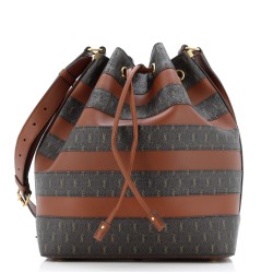 Le Monogramme Striped Bucket Bag Monogram All Over Coated Canvas and Leather