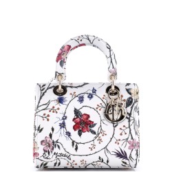 Lady Dior Bag Floral Beaded Leather Medium