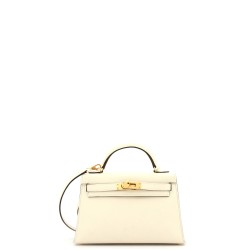 Kelly Mini II Bag Light Epsom with Gold Hardware 20