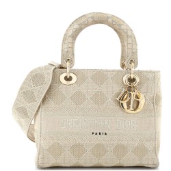 Lady D-Lite Bag Cannage Embroidered Canvas Medium