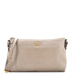 Dual Strap Flat Crossbody Bag Vitello Daino Medium