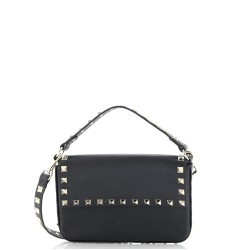 Rockstud Top Handle Crossbody Pouch Leather Mini