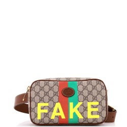 Fake/Not Zip Belt Bag Printed GG Coated Canvas