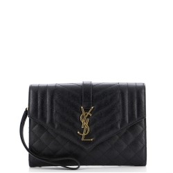 Classic Monogram Envelope Wristlet Clutch Mixed Matelasse Leather