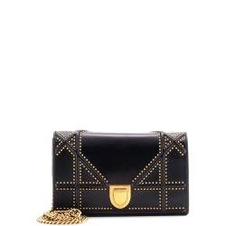 Diorama Wallet on Chain Studded Leather