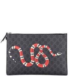 Zipped Pouch Printed GG Coated Canvas Medium
