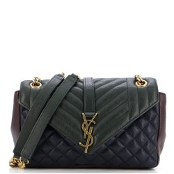 Classic Monogram Slouchy Envelope Satchel Mixed Matelasse Leather Medium