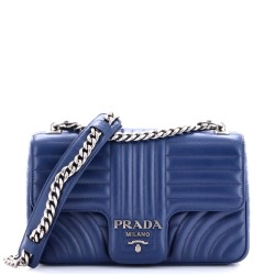 Chain Flap Shoulder Bag Diagramme Quilted Leather Medium