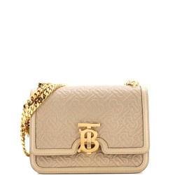 TB Flap Chain Bag Monogram Embossed Leather Small