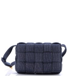 Cassette Crossbody Bag Padded Maxi Intrecciato Denim
