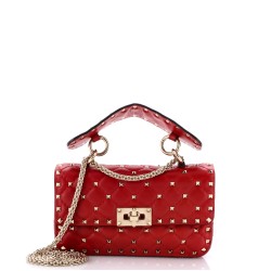 Rockstud Spike Flap Bag Quilted Leather Small