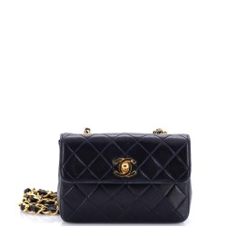 Vintage CC Chain Flap Bag Quilted Leather Extra Mini