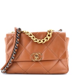 19 Flap Bag Quilted Leather Large