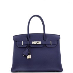 Birkin Handbag Bleu Encre Togo with Palladium Hardware 30