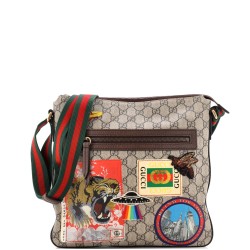 Courrier Zip Messenger GG Coated Canvas with Applique Medium