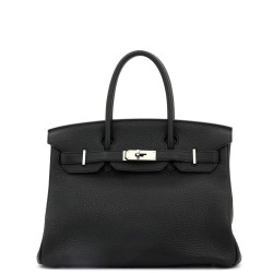 Birkin Handbag Noir Togo with Palladium Hardware 30