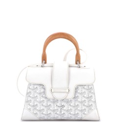 Saigon Top Handle Bag Coated Canvas with Leather Mini