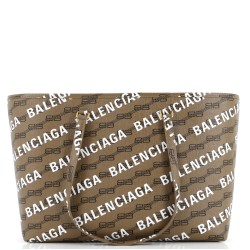 Signature East-West Shopper Tote Allover Logo BB Monogram Coated Canvas Medium