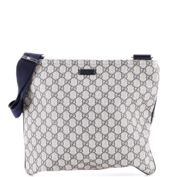 Zip Top Messenger Bag GG Coated Canvas Large