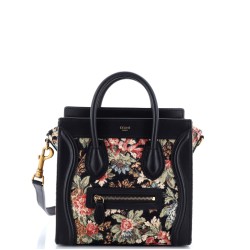 Luggage Bag Printed Jacquard and Leather Nano