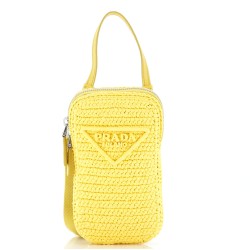 Zip Phone Holder Crossbody Bag Raffia
