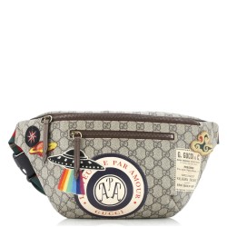 Courrier Zip Belt Bag GG Coated Canvas with Applique