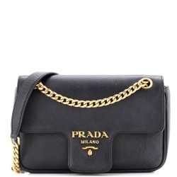 Pattina Flap Shoulder Bag Saffiano Leather Small