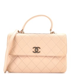 Trendy CC Top Handle Bag Quilted Lambskin Medium