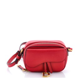 Saddle Shoulder Strap Pouch Goatskin Mini