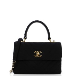 Trendy CC Top Handle Bag Chevron Jersey Small
