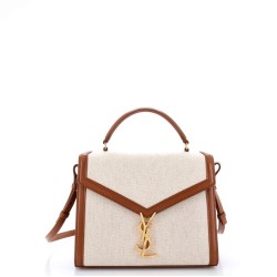 Cassandra Top Handle Bag Canvas with Leather Medium
