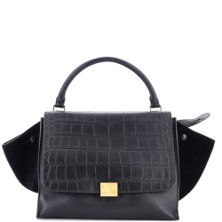 Trapeze Bag Crocodile Embossed Leather Medium