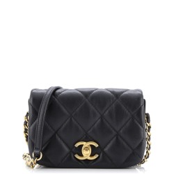 Nailed CC Full Flap Bag Quilted Calfskin Mini