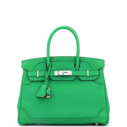 Birkin Ghillies Bag Bamboo Togo and Swift with Palladium Hardware 30