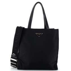 Padded Convertible Shopping Tote Re-Nylon with Leather Medium
