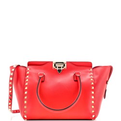 Rockstud Tote Rigid Leather Small