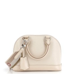 Alma Handbag Epi Leather with Logo Jacquard Strap BB