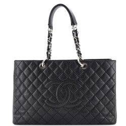 Grand Shopping Tote Quilted Caviar XL
