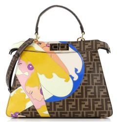 Antonio Lopez Peekaboo ISeeU Bag Zucca Coated Canvas with Printed Leather Inlay Medium