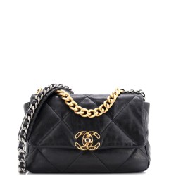 19 Flap Bag Quilted Leather Medium