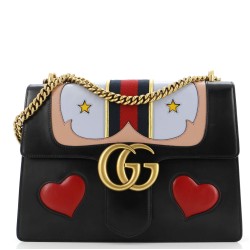 Web Heart GG Marmont Chain Shoulder Bag Leather Medium