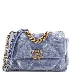 19 Flap Bag Quilted Sequins Medium
