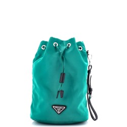 Drawstring Wristlet Bucket Bag Tessuto Small