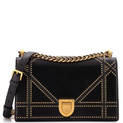 Diorama Flap Bag Studded Leather Medium
