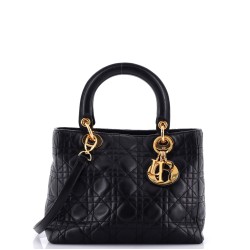 Vintage Lady Dior Bag Cannage Quilt Lambskin Medium